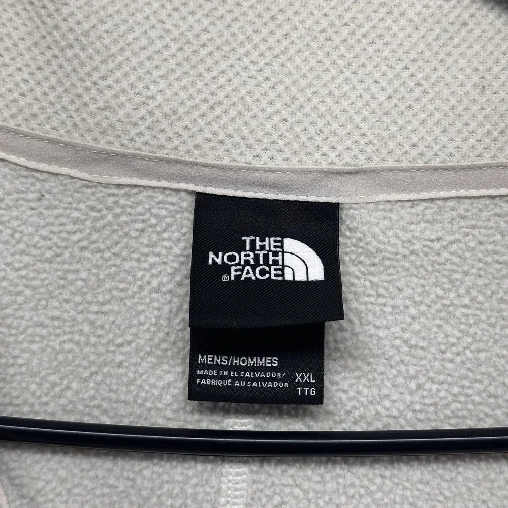 The North Face Textured Cap Rock Fleece Mens 2XL Beige Pullover Jacket 1/4 Zip